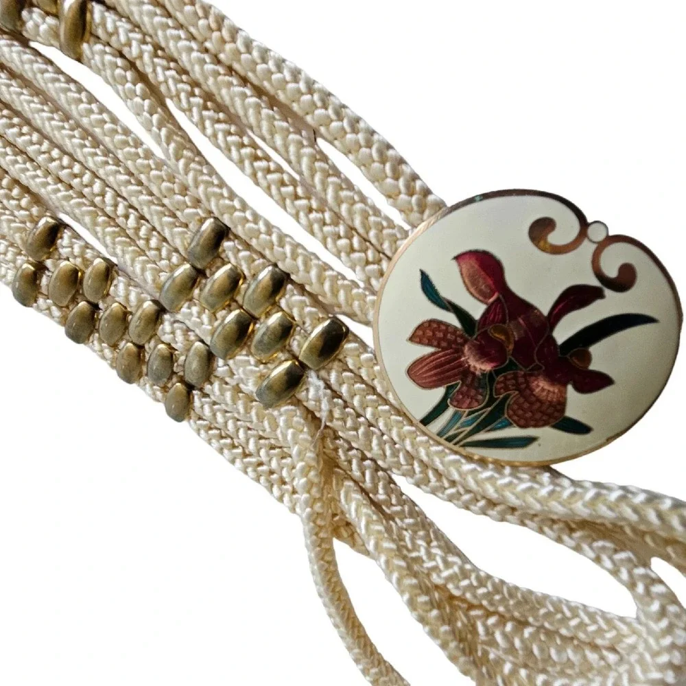 Vintage Cloisonne Enamel Floral Belt Buckle Gold Tone‎ Oval